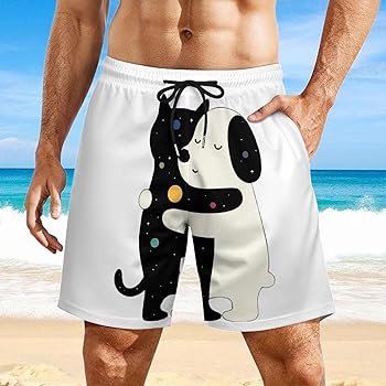 Amazon | [VACSAX] サーフパンツ 水着 メンズ 黒と白 ネコ 猫柄